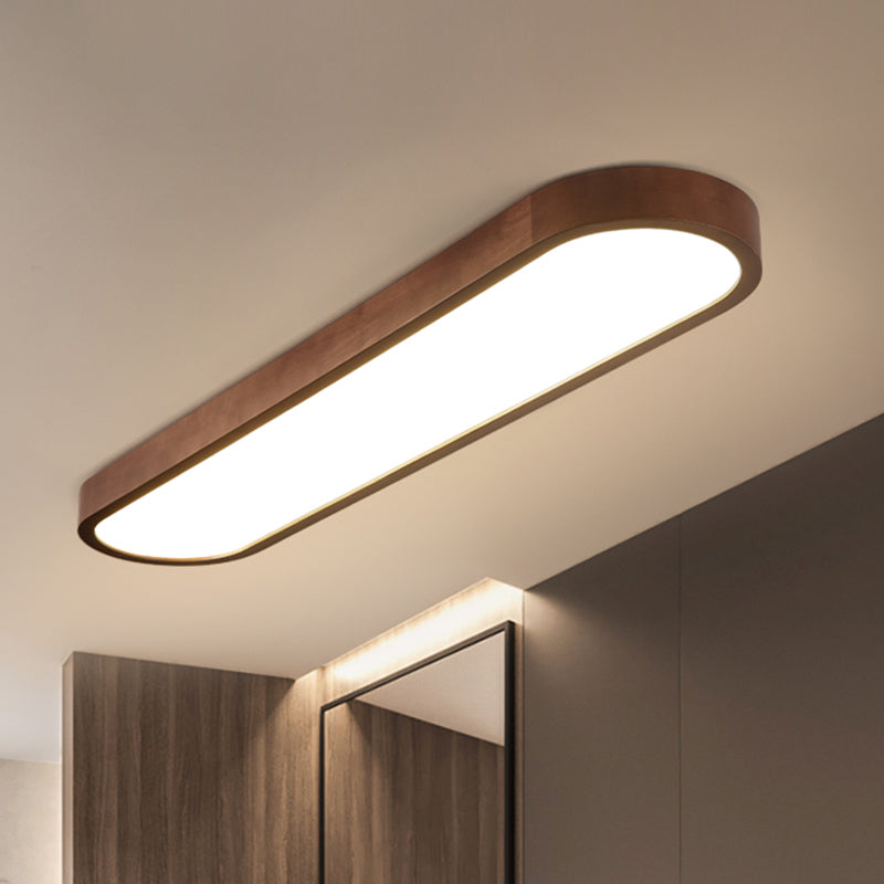 Taavita Surface Mounted LED Ceiling Light Simplicity Wooden Brown Flush Mount Light for Aisle - Modern Design with Natural Color Temperature and Included Bulb