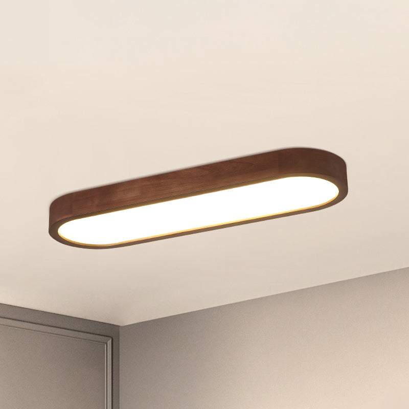 Taavita Surface Mounted LED Ceiling Light Simplicity Wooden Brown Flush Mount Light for Aisle - Modern Design with Natural Color Temperature and Included Bulb