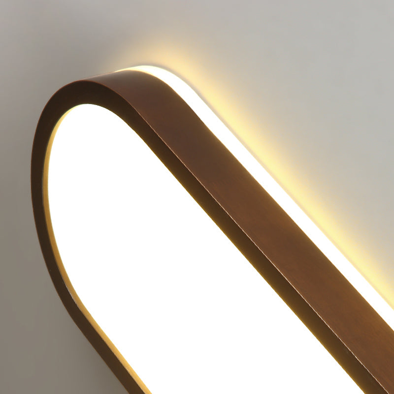 Taavita Surface Mounted LED Ceiling Light Simplicity Wooden Brown Flush Mount Light for Aisle - Modern Design with Natural Color Temperature and Included Bulb