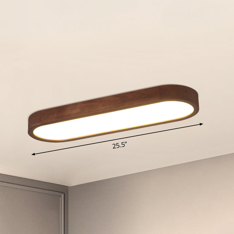 Taavita Surface Mounted LED Ceiling Light Simplicity Wooden Brown Flush Mount Light for Aisle - Modern Design with Natural Color Temperature and Included Bulb