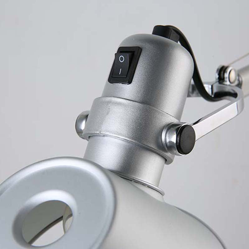 1-Light Industrial Telescopic Table Lamp Metal Reading Book Light with Tapered Shade in Silver by Taavita