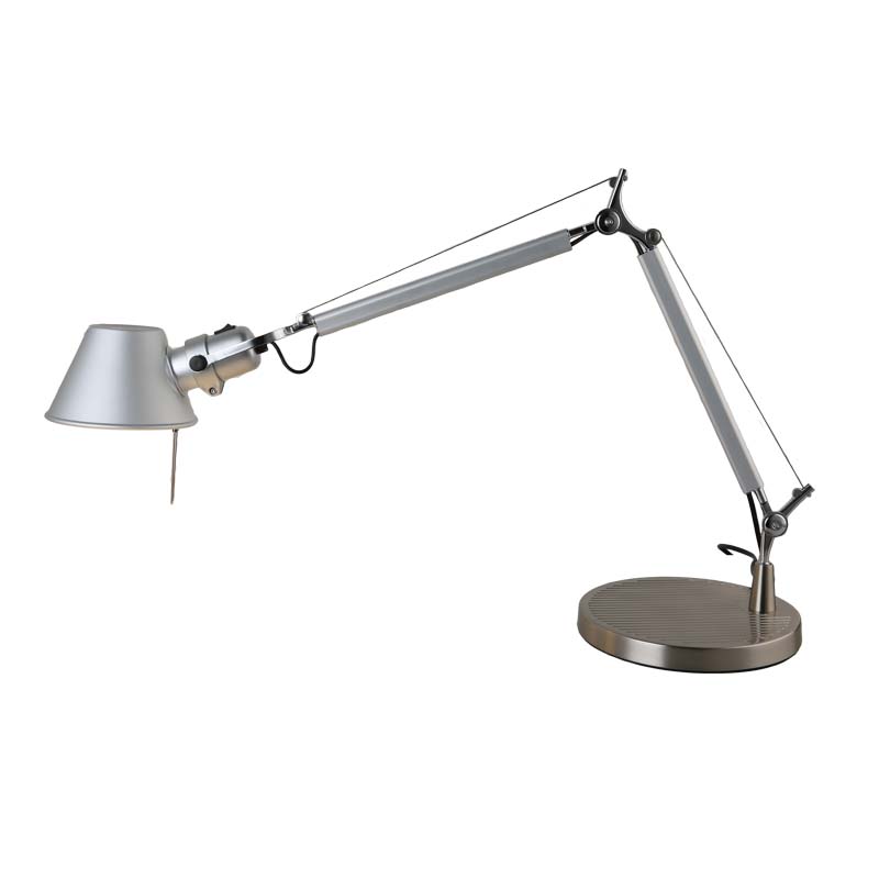 1-Light Industrial Telescopic Table Lamp Metal Reading Book Light with Tapered Shade in Silver by Taavita