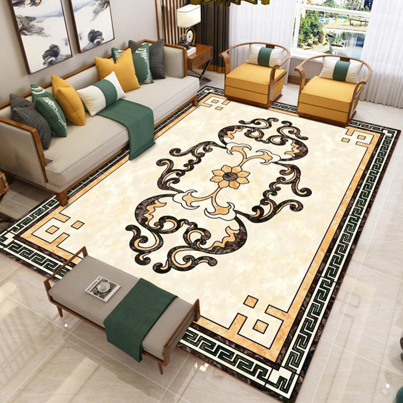 Trendy Living Room Rug Multicolor Flower Printed Area Carpet Synthetics Non-Slip Backing Stain-Resistant Indoor Rug Ginger Clearhalo 'Area Rug' 'Modern' 'Rugs' Rug' 2480825