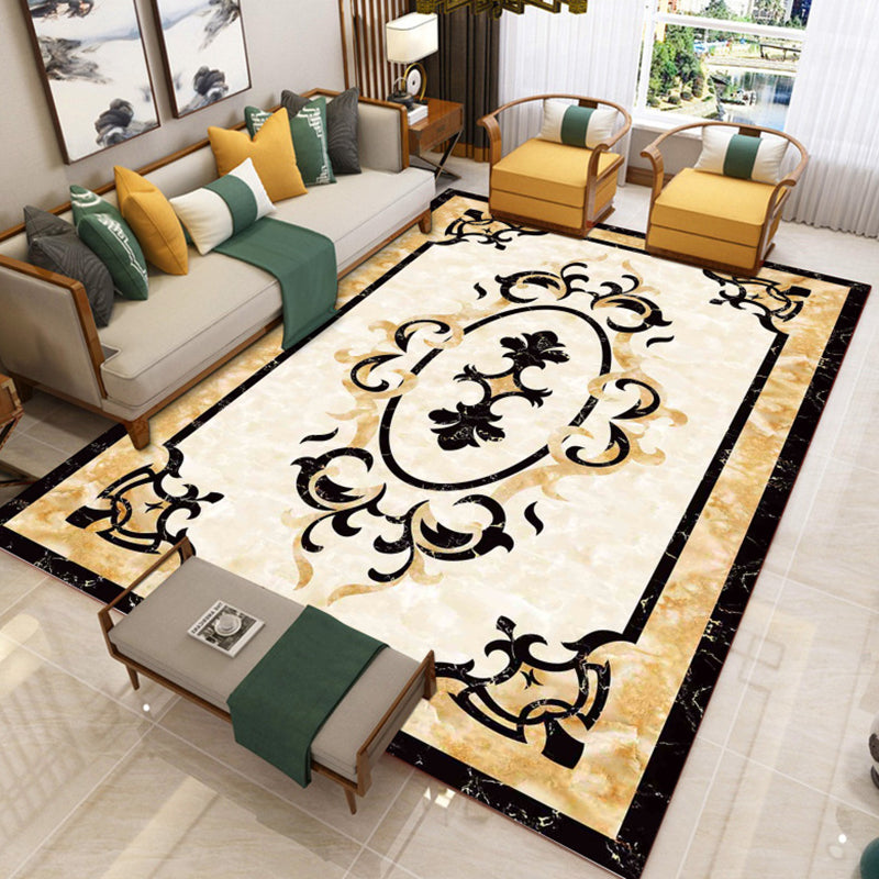 Trendy Living Room Rug Multicolor Flower Printed Area Carpet Synthetics Non-Slip Backing Stain-Resistant Indoor Rug Gray-White Clearhalo 'Area Rug' 'Modern' 'Rugs' Rug' 2480821