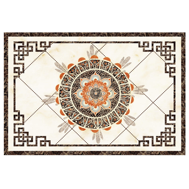 Multicolored Novelty Rug Cotton Blend Plaid Patterned Area Carpet Non-Slip Pet Friendly Indoor Rug for Living Room Red-Yellow Clearhalo 'Area Rug' 'Modern' 'Rugs' Rug' 2480925