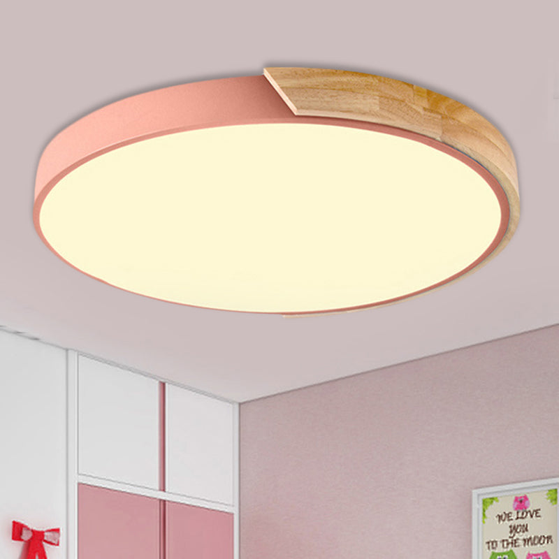 Macaron Loft Circle Flush Ceiling Light Acrylic LED Ceiling Lamp for Kindergarten Clearhalo 'Ceiling Lights' 'Close To Ceiling Lights' 'Close to ceiling' 'Flush mount' Lighting' 251407