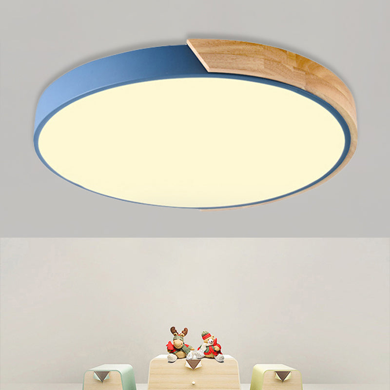 Macaron Loft Circle Flush Ceiling Light Acrylic LED Ceiling Lamp for Kindergarten Clearhalo 'Ceiling Lights' 'Close To Ceiling Lights' 'Close to ceiling' 'Flush mount' Lighting' 251413