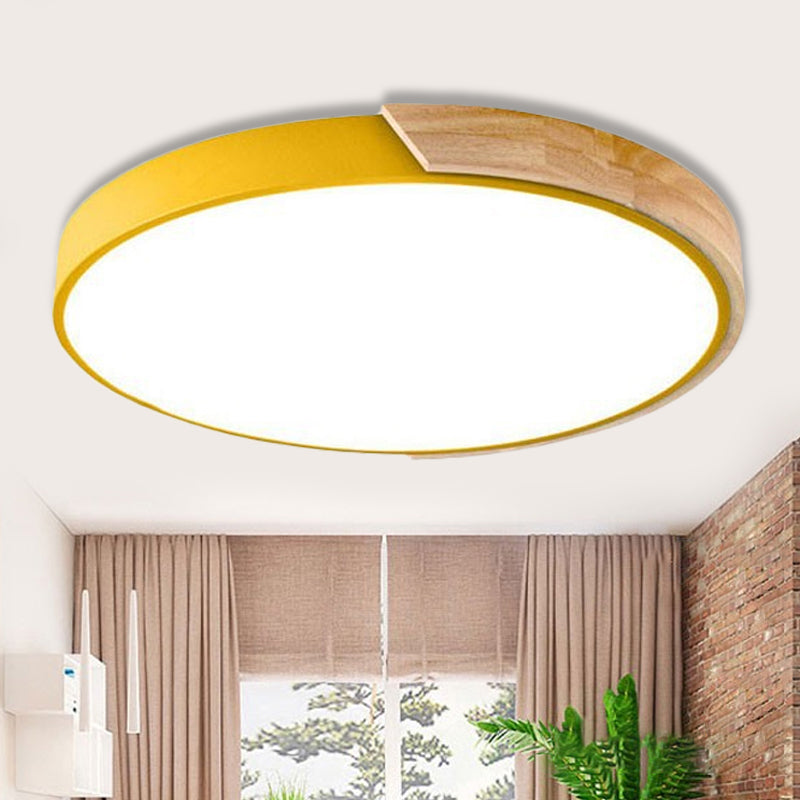 Macaron Loft Circle Flush Ceiling Light Acrylic LED Ceiling Lamp for Kindergarten Clearhalo 'Ceiling Lights' 'Close To Ceiling Lights' 'Close to ceiling' 'Flush mount' Lighting' 192151