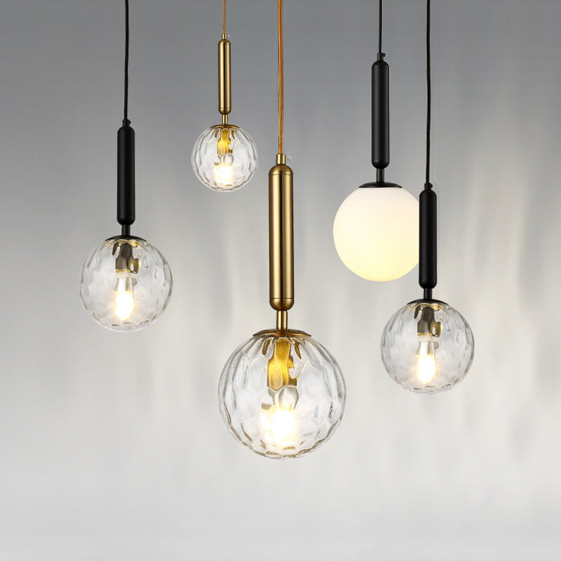 Taavita Modern White Glass Globe Hanging Ceiling Light Pendant Lamp for Bedroom