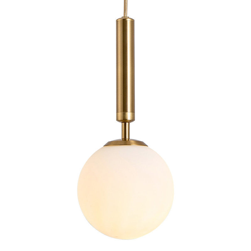 Globe Hanging Ceiling Light Modern White Glass Pendant Lamp for Bedroom Clearhalo 'Ceiling Lights' 'Glass shade' 'Glass' 'Modern Pendants' 'Modern' 'Pendant Lights' 'Pendants' Lighting' 2572752