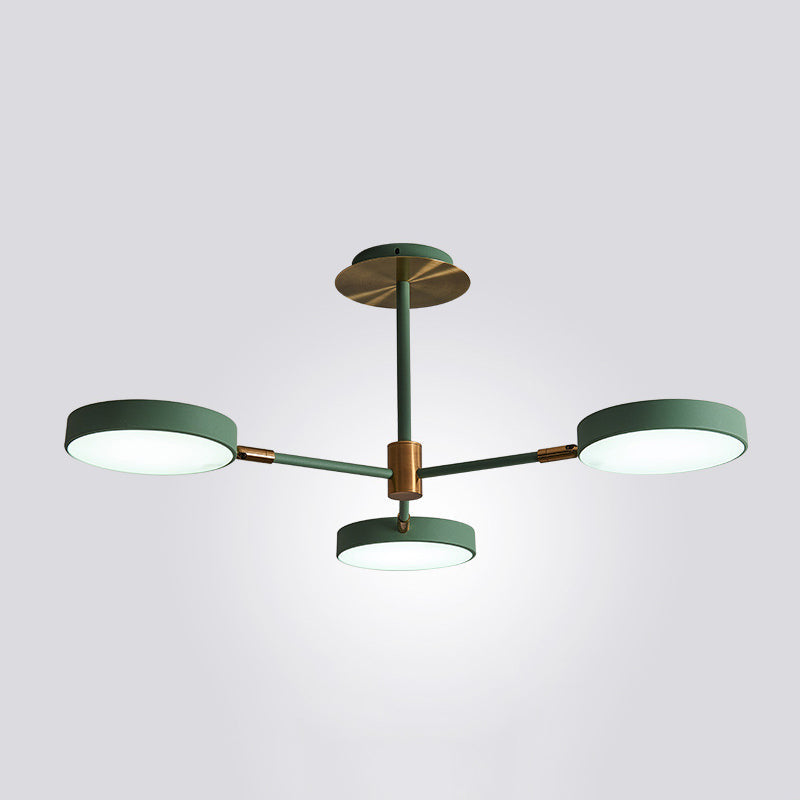 Round Ceiling Chandelier Ultra-Contemporary Metal Hanging Ceiling Lights for Living Room - Modern Design with 3 to 8 Lights, Includes Bulb, Available in Grey, White, Green, and Black