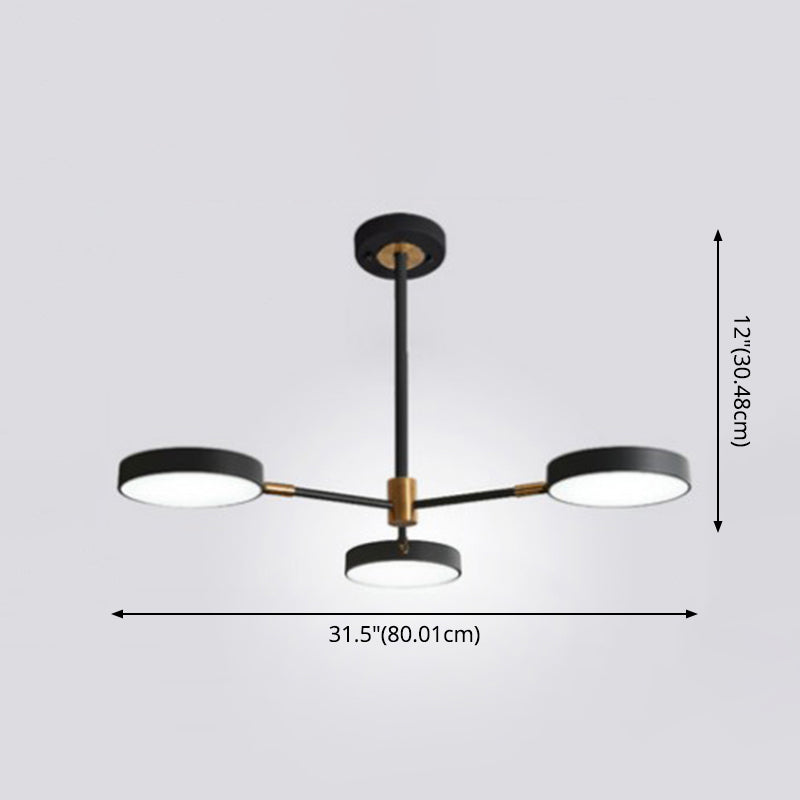 Round Ceiling Chandelier Ultra-Contemporary Metal Hanging Ceiling Lights for Living Room - Modern Design with 3 to 8 Lights, Includes Bulb, Available in Grey, White, Green, and Black