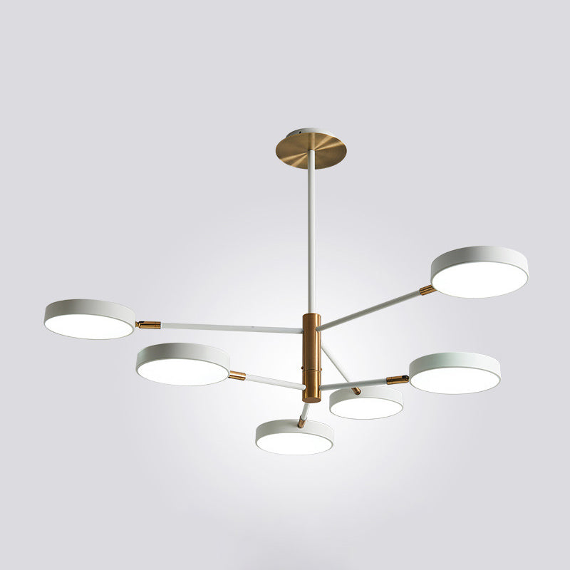 Round Ceiling Chandelier Ultra-Contemporary Metal Hanging Ceiling Lights for Living Room 4 Grey Clearhalo 'Ceiling Lights' 'Chandeliers' 'Modern Chandeliers' 'Modern' Lighting' 2562863