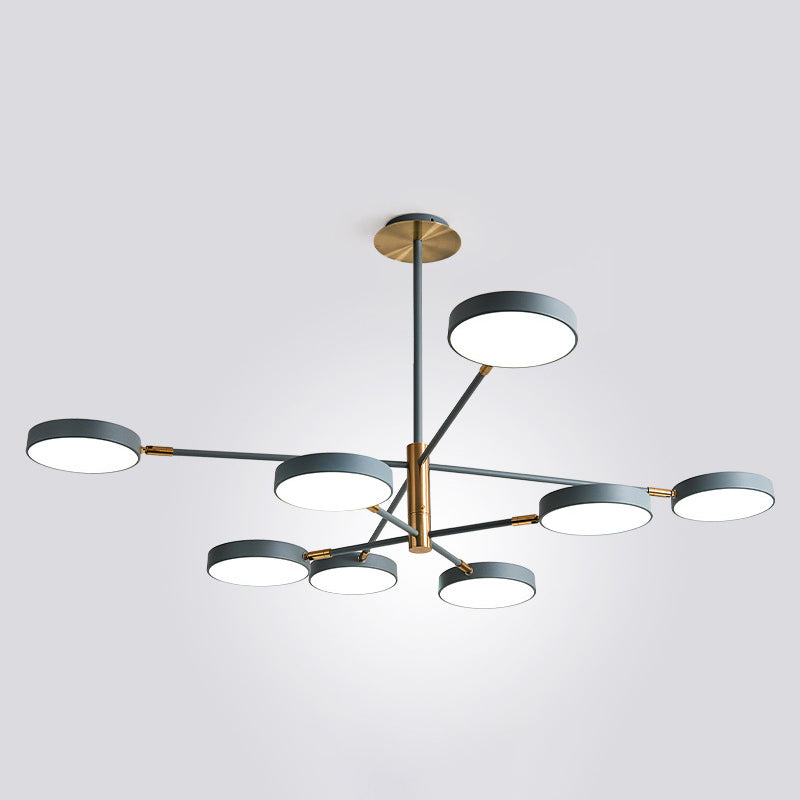 Round Ceiling Chandelier Ultra-Contemporary Metal Hanging Ceiling Lights for Living Room 4 White Clearhalo 'Ceiling Lights' 'Chandeliers' 'Modern Chandeliers' 'Modern' Lighting' 2562861