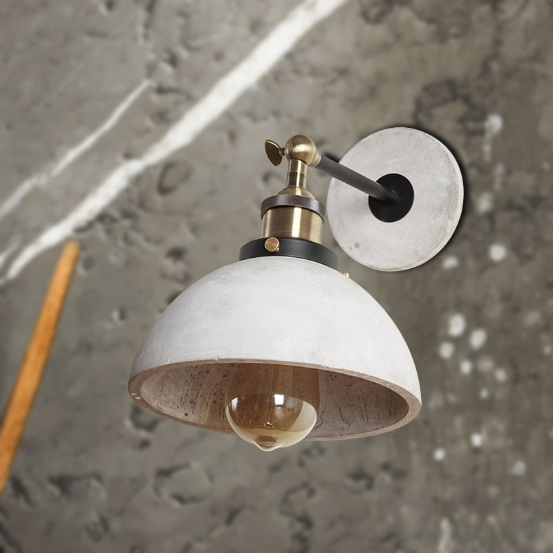 Taavita Cone/Cylinder/Bowl Bedroom Wall Mounted Light Grey Cement 1 Head Industrial Style Angle Adjustable Wall Sconce