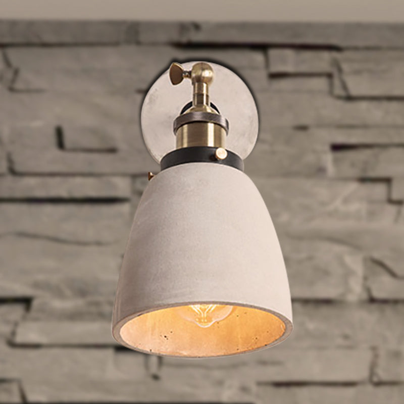Taavita Cone/Cylinder/Bowl Bedroom Wall Mounted Light Grey Cement 1 Head Industrial Style Angle Adjustable Wall Sconce