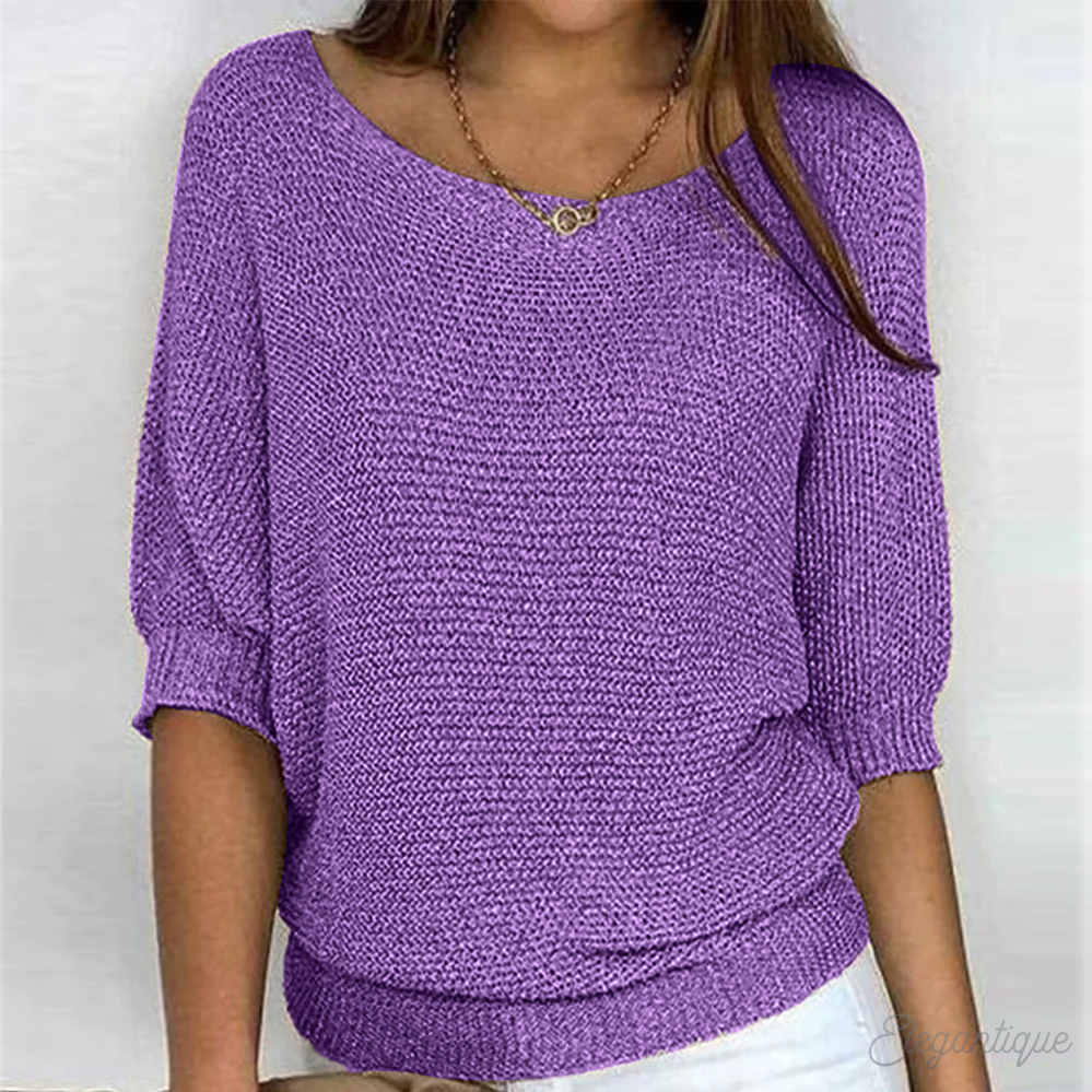 Women’s Sweater | Relaxed Fit Airy Knit | Crew Neck & Long Sleeves | Comfortable Casual Wear