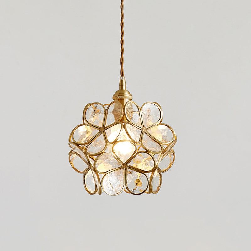 1 Light Taavita Style Flower Hanging Ceiling Light Metallic Down Lighting Pendant for Restaurant
