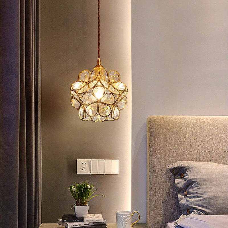 1 Light Taavita Style Flower Hanging Ceiling Light Metallic Down Lighting Pendant for Restaurant