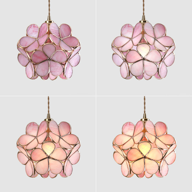1 Light Taavita Style Flower Hanging Ceiling Light Metallic Down Lighting Pendant for Restaurant