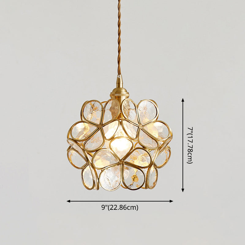 1 Light Taavita Style Flower Hanging Ceiling Light Metallic Down Lighting Pendant for Restaurant