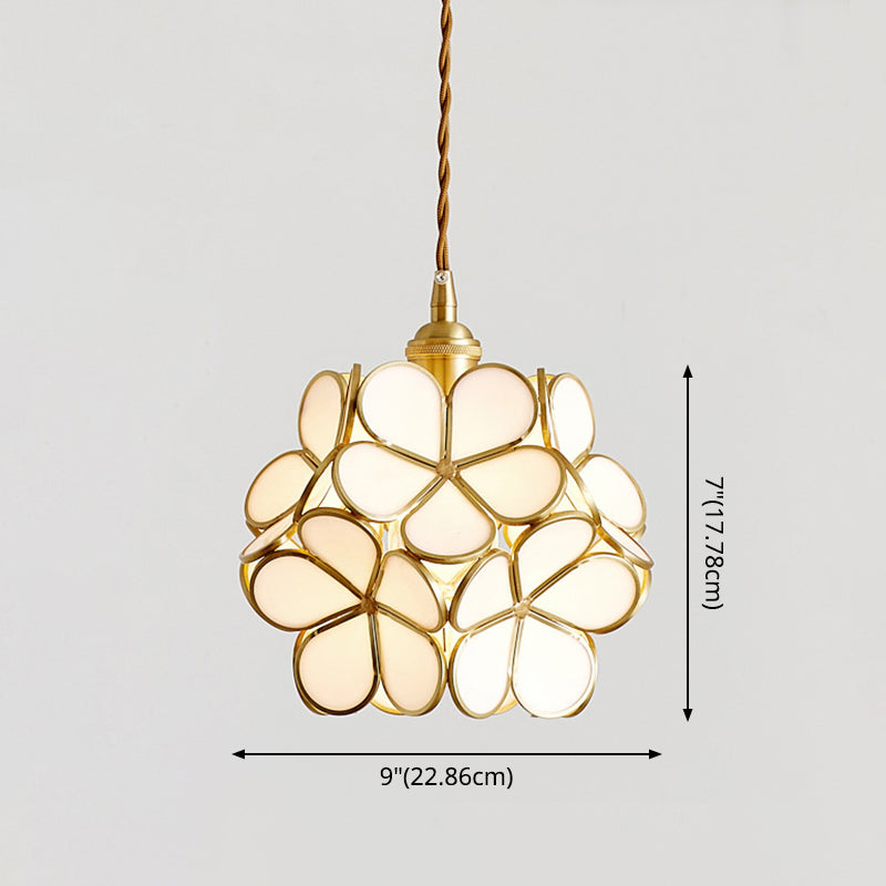 1 Light Taavita Style Flower Hanging Ceiling Light Metallic Down Lighting Pendant for Restaurant