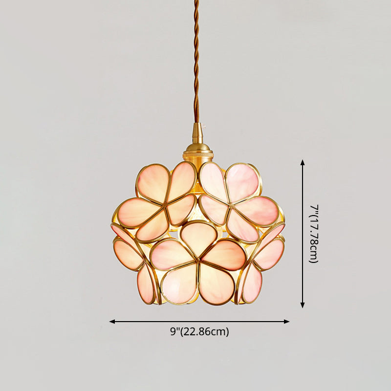 1 Light Taavita Style Flower Hanging Ceiling Light Metallic Down Lighting Pendant for Restaurant