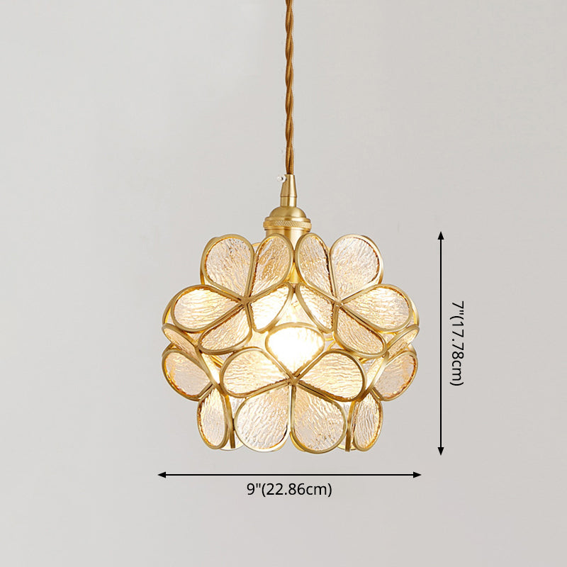 1 Light Taavita Style Flower Hanging Ceiling Light Metallic Down Lighting Pendant for Restaurant