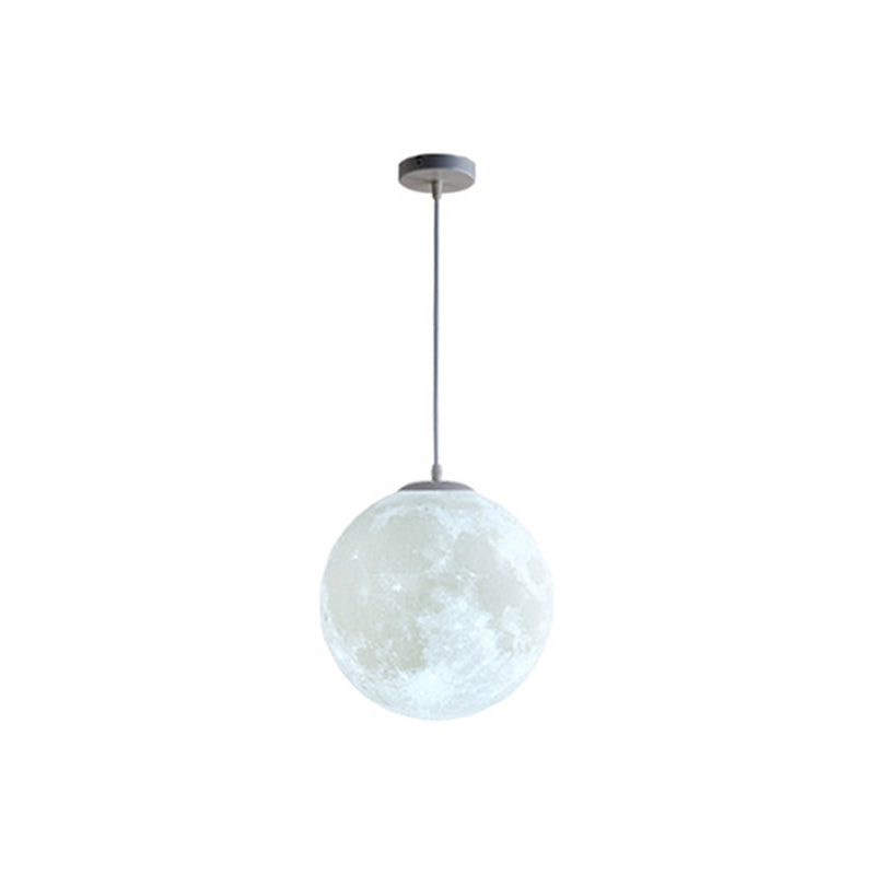 1 Light Moon Hanging Light Fixtures simplicity Nordic Style Plastic Ceiling Pendant Light for Bedroom Clearhalo 'Ceiling Lights' 'Pendant Lights' 'Pendants' Lighting' 2579189
