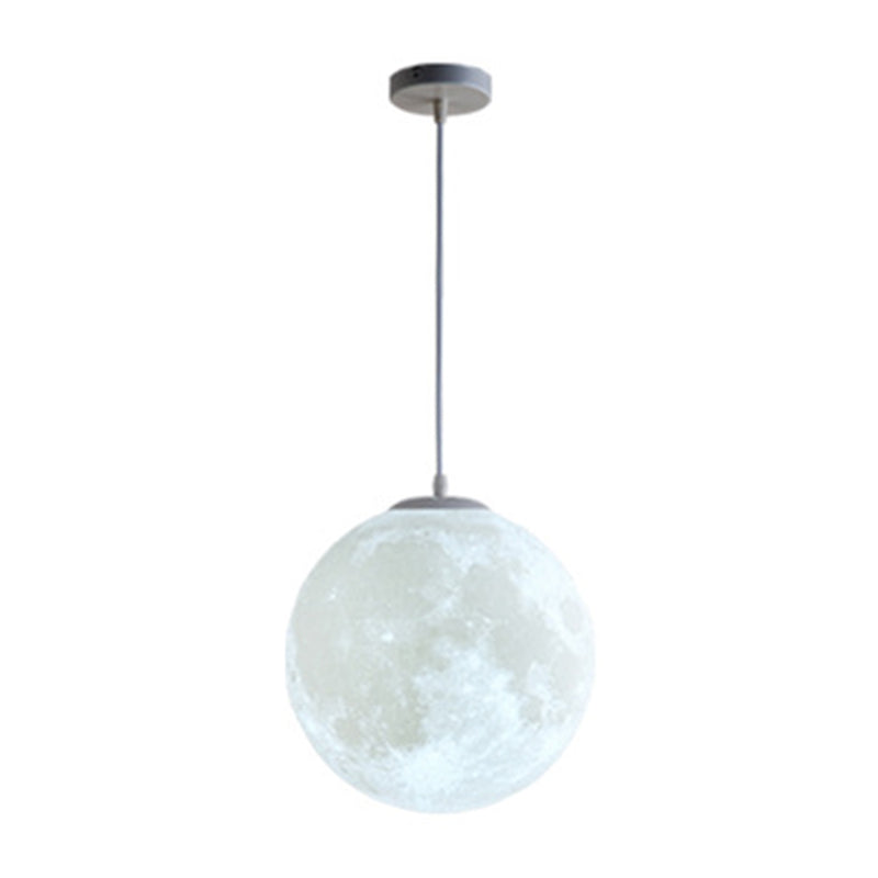 1 Light Moon Hanging Light Fixtures simplicity Nordic Style Plastic Ceiling Pendant Light for Bedroom Clearhalo 'Ceiling Lights' 'Pendant Lights' 'Pendants' Lighting' 2579185