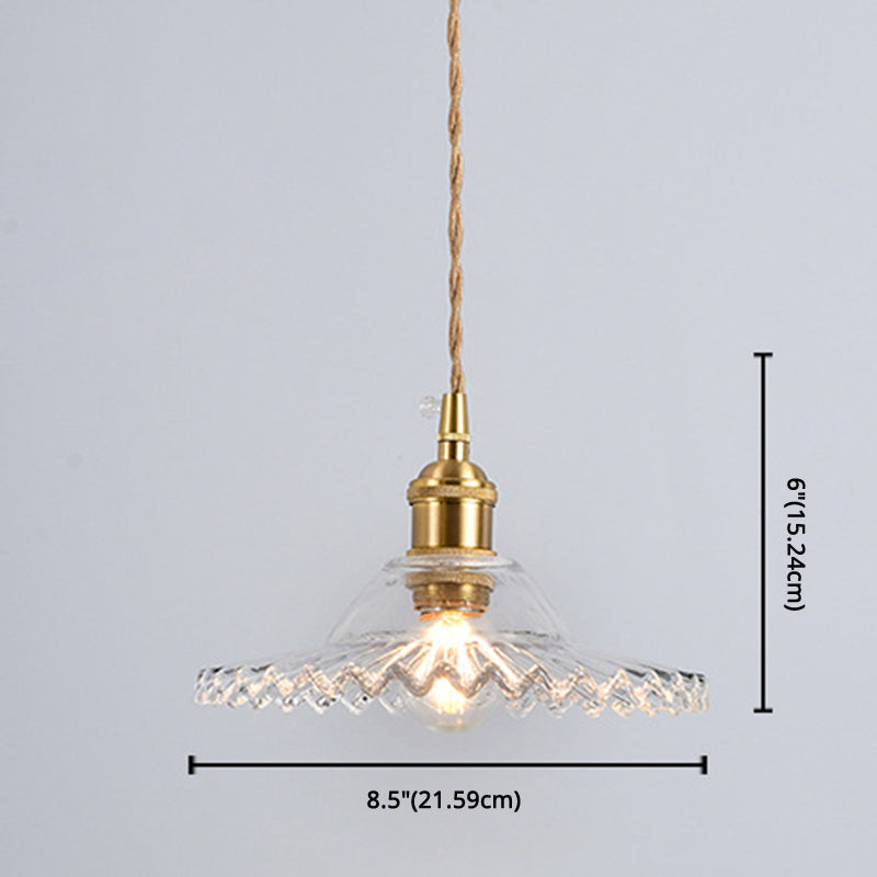 Taavita Vintage Industrial Scalloped Edge Pendant Light 1 Hanging Light for Living Room