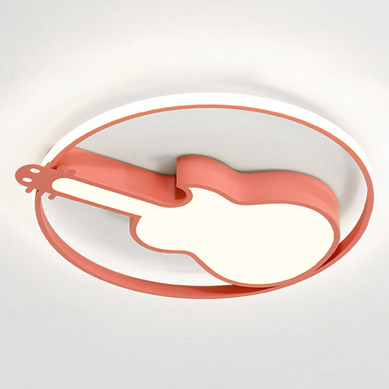 Guitar Flush Mount Ceiling Light 1 Light Metal Creative Flush Mount Ceiling Light for Bedroom Clearhalo 'Ceiling Lights' 'Close To Ceiling Lights' 'Close to ceiling' 'Flush mount' Lighting' 2589248