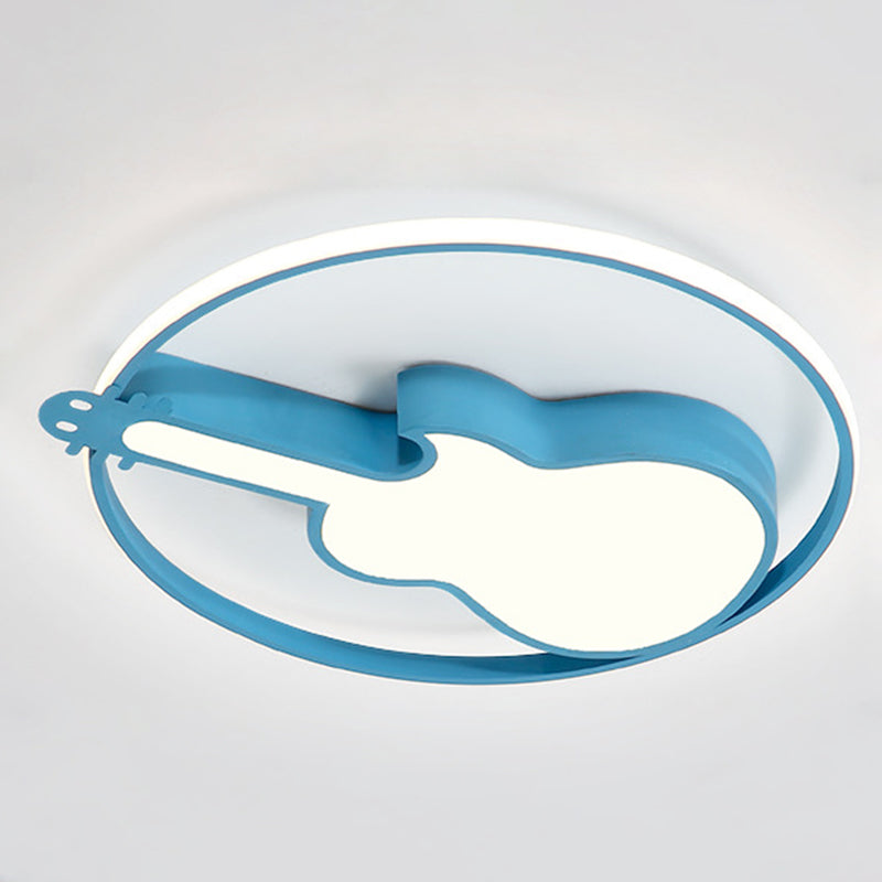 Guitar Flush Mount Ceiling Light 1 Light Metal Creative Flush Mount Ceiling Light for Bedroom Clearhalo 'Ceiling Lights' 'Close To Ceiling Lights' 'Close to ceiling' 'Flush mount' Lighting' 2589255