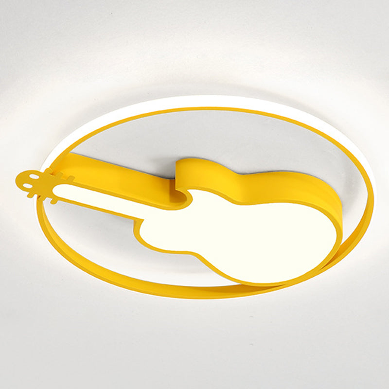 Guitar Flush Mount Ceiling Light 1 Light Metal Creative Flush Mount Ceiling Light for Bedroom Clearhalo 'Ceiling Lights' 'Close To Ceiling Lights' 'Close to ceiling' 'Flush mount' Lighting' 2589263