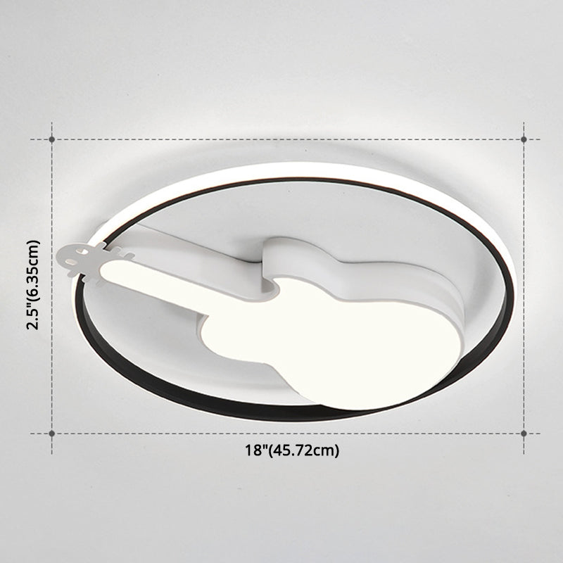 Taavita Creative Guitar Flush Mount Ceiling Light 1 Light Metal Flush Mount Ceiling Light for Bedroom