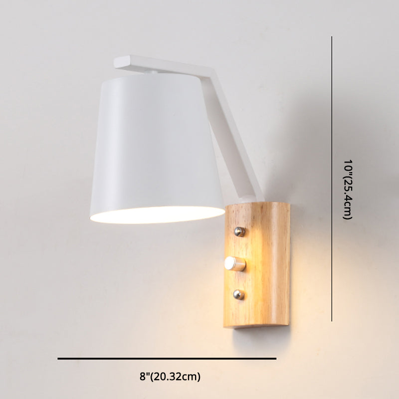 Taavita Wall Lamp Glass Wall Lighting Wood Downlight for Study Room Bedroom