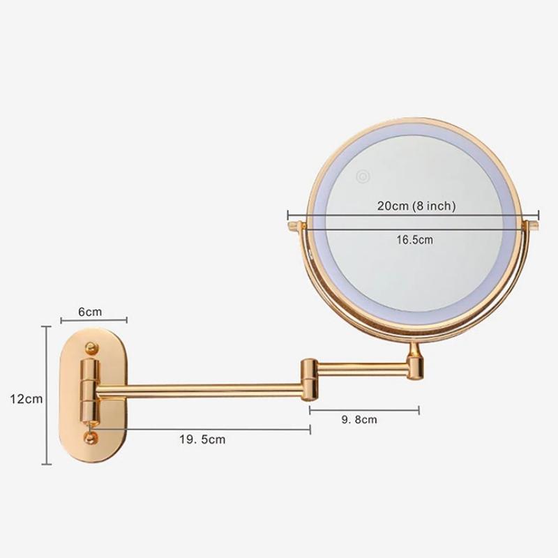 Elegant Rechargeable LED Makeup Mirror with Magnification Options