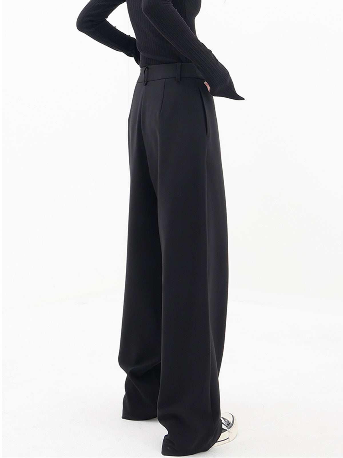 Women’s Casual Wide-Leg Pants | Asymmetric Wrap-Front Design | Woven Fabric | Comfortable Fit
