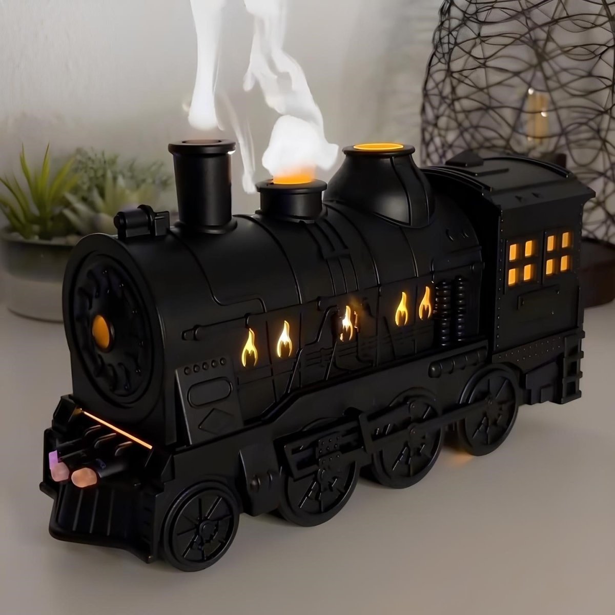 Steam Locomotive Humidifier | Adjustable Lighting | Enhances Air Quality | Plastic