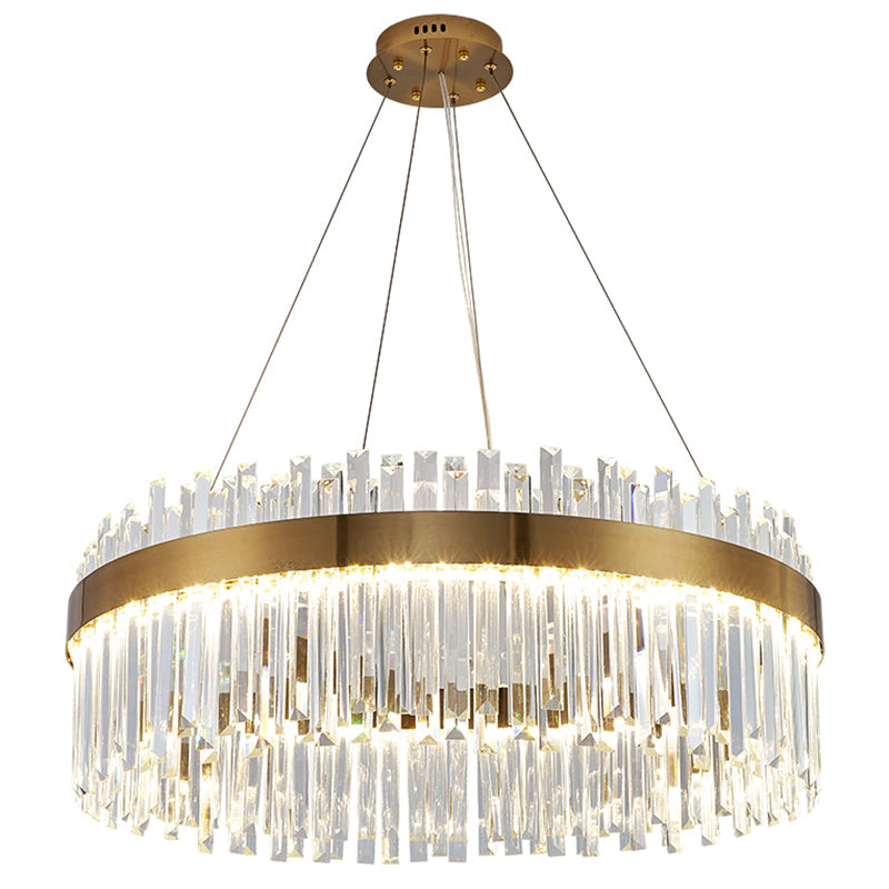 Taavita - Salon - Trailer Lighting System Contemporary Gold - Suspension Lamp with Crystal Circle Combination