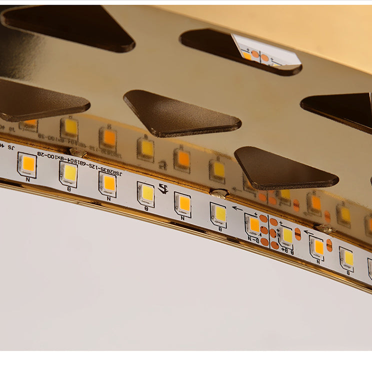 Taavita - Salon - Trailer Lighting System Contemporary Gold - Suspension Lamp with Crystal Circle Combination