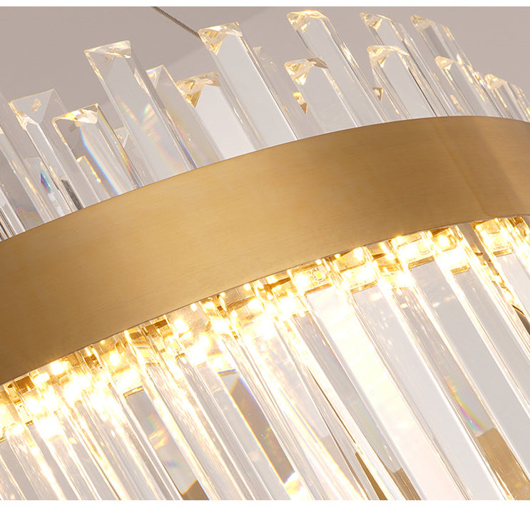 Taavita - Salon - Trailer Lighting System Contemporary Gold - Suspension Lamp with Crystal Circle Combination