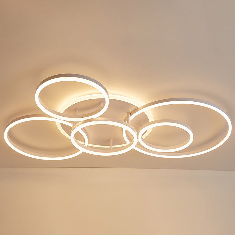 Circle Flush Mount Light Fixtures Ultra-Contemporary Metal Ceiling Light Fixtures for Living Room 5 Gold Clearhalo 'Ceiling Lights' 'Close To Ceiling Lights' 'Lighting' 2605644