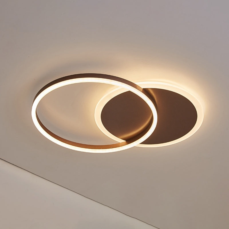 Circle Flush Mount Light Fixtures Ultra-Contemporary Metal Ceiling Light Fixtures for Living Room Clearhalo 'Ceiling Lights' 'Close To Ceiling Lights' 'Lighting' 2605626