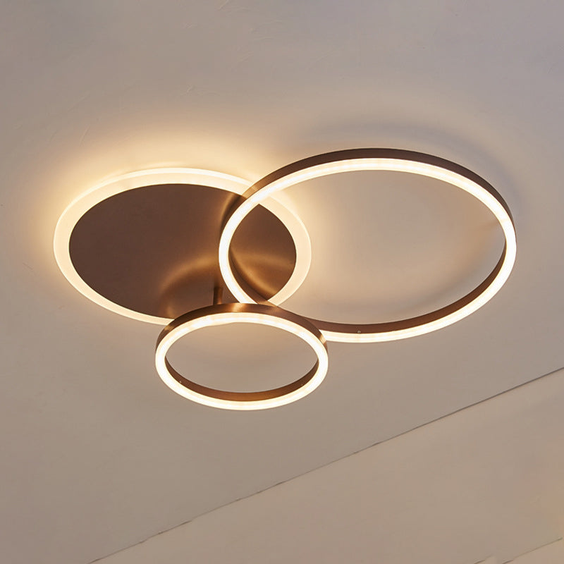 Circle Flush Mount Light Fixtures Ultra-Contemporary Metal Ceiling Light Fixtures for Living Room Clearhalo 'Ceiling Lights' 'Close To Ceiling Lights' 'Lighting' 2605633