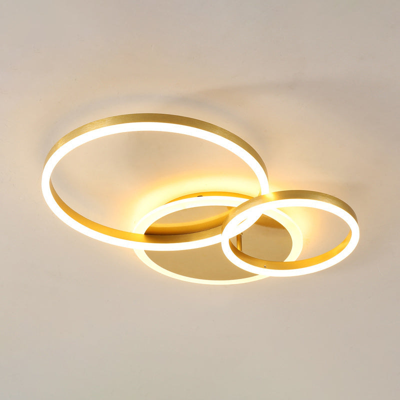 Circle Flush Mount Light Fixtures Ultra-Contemporary Metal Ceiling Light Fixtures for Living Room Clearhalo 'Ceiling Lights' 'Close To Ceiling Lights' 'Lighting' 2605629