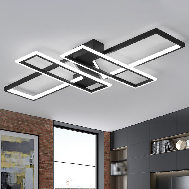 Taavita Contemporary Metal Semi Flush Mount Light Fixture for Living Room Ceiling Light Fixture