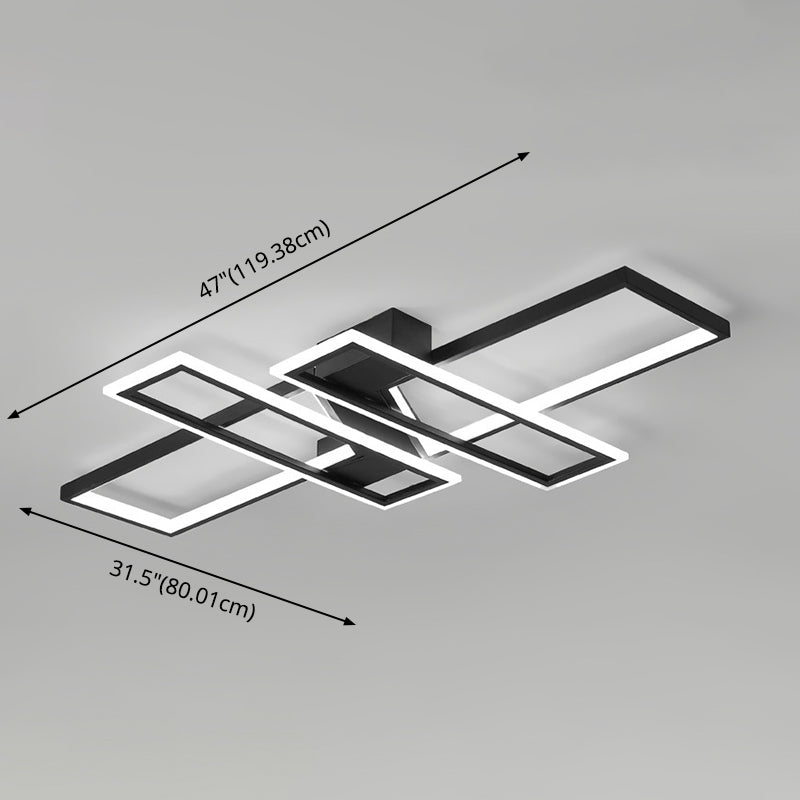 Taavita Contemporary Metal Semi Flush Mount Light Fixture for Living Room Ceiling Light Fixture