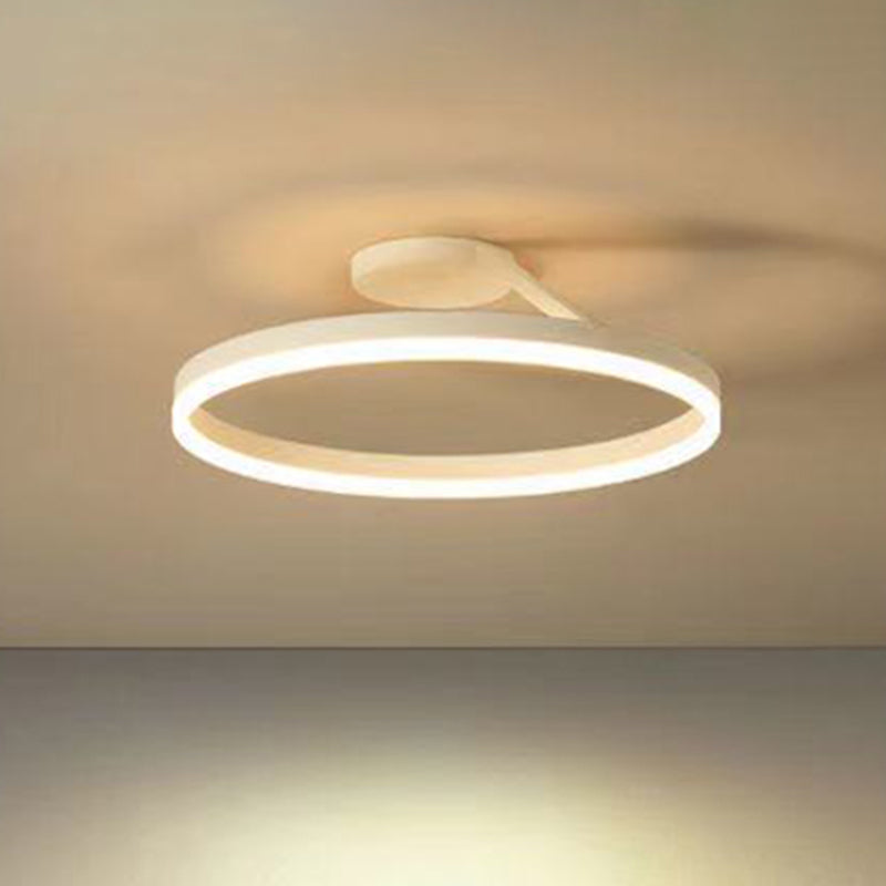 Contemporary Circular Semi Flush Mount Lighting Metal Ceiling Light Fixtures for Bedroom