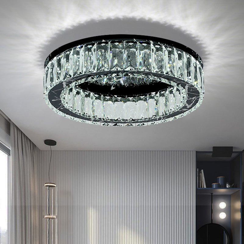 Modern Round Flush Mount Ceiling Light Fixture with Crystal - Contemporary Ceiling Light Fixtures